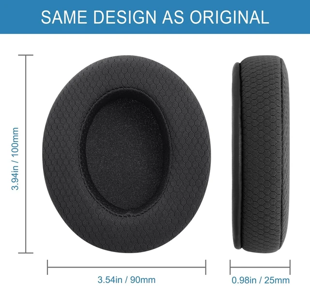Alt view image 7 of 7 - Mesh Fabric Replacement Ear Pads for Sennheiser HD280 / HD280-Pro - Black Also for HD280-13 / HD281 / HMD280 / HMD280 Pro / HMD280-13 / HMD281 / HMD281 Pro, Cushions with Slow Rebound Memory Foam