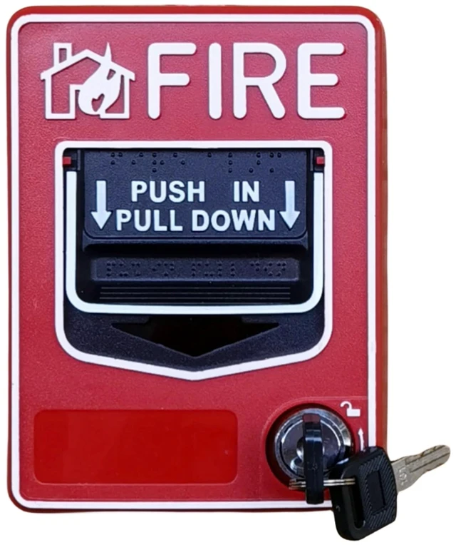 Main image of Emergency Alarm Station with Key Conventional Dual Action Manual Call Point Pull Fire Alarm Panic Button SOS Switch for Alarm Siren or Panel