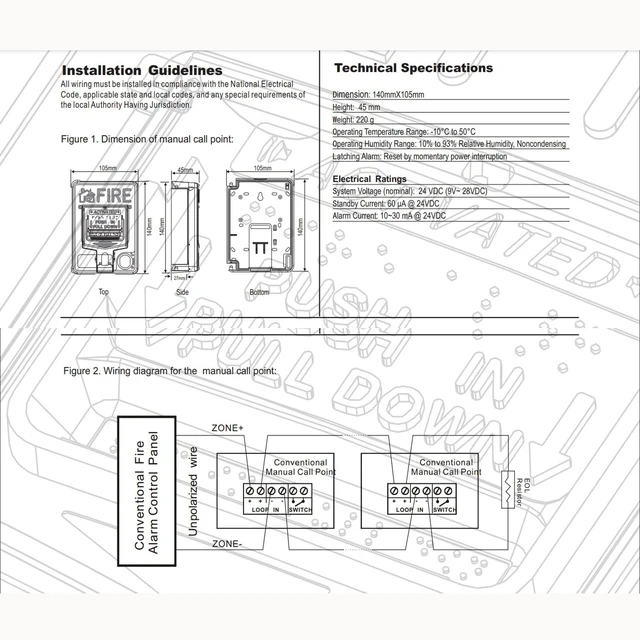 Alt view image 6 of 6 - Emergency Alarm Station with Key Conventional Dual Action Manual Call Point Pull Fire Alarm Panic Button SOS Switch for Alarm Siren or Panel