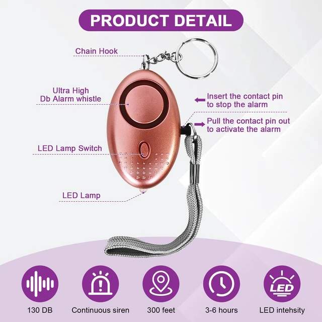 Alt view image 4 of 7 - 20 Pack Personal Alarms for Women, Keychain Sound Safety Alarm, Portable Personal Alarms Bulk for Travel & Home