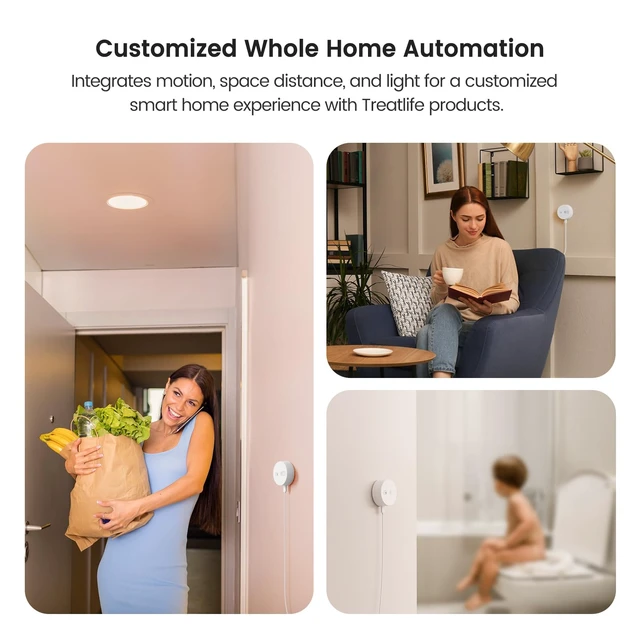 Alt view image 7 of 7 - WiFi Presence Sensor 1 Pack, 24G mmWave Radar Smart Motion Sensor Wired, Support Alexa/Google Home, Real-time Human Occupancy Sensor, No Hub Required