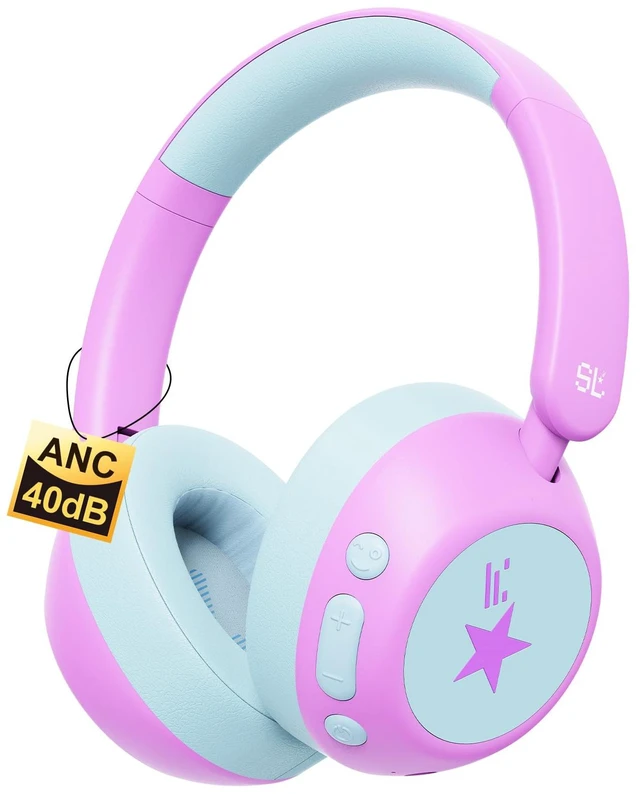 Main image of Active Noise Cancelling Headphones for Kids, Bluetooth 6.0 ANC 70H Play Time, USB C Fast Charging, Kids Bluetooth Headphones, 75/85/94dB Volume, with Mic AUX Cord for iPad Airplane