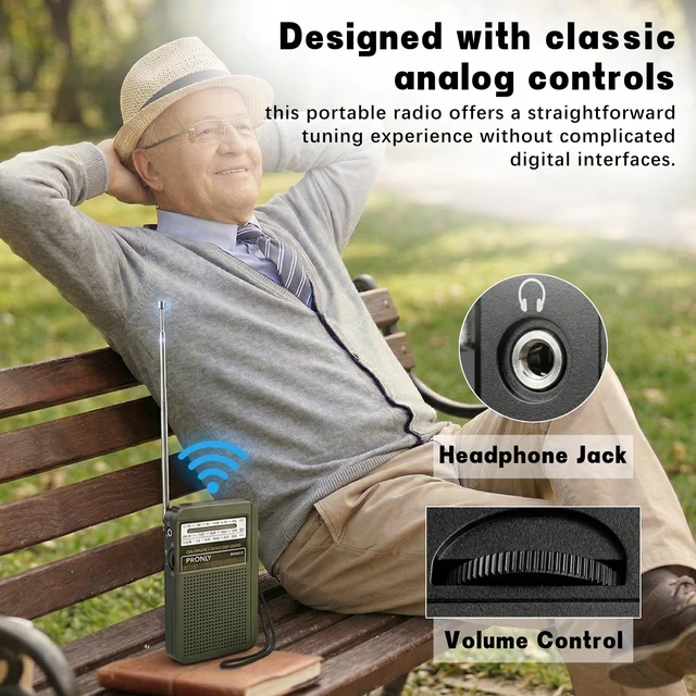Alt view image 5 of 7 - Portable AM FM Radio, 3 Band Transistor Radio with Shortwave, USB-C Rechargeable Portable Radio with Speaker & Telescopic Antenna for Home Camping Emergency, Green