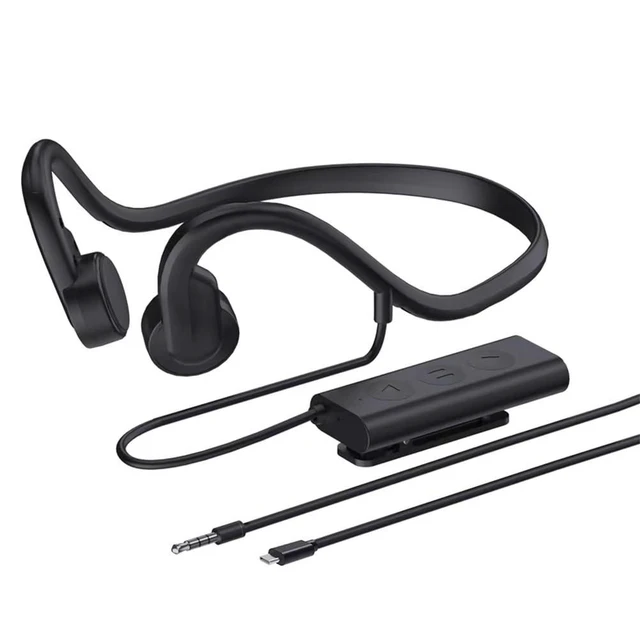 Main image of Wired Bone Conduction Bluetooth Headphones with 3.5Mm/Typec Wires,Open-Ear Bluetooth 5.3 Headphones with Microphone, IPX4 Waterproof Earphones for Cycling Workout Hiking