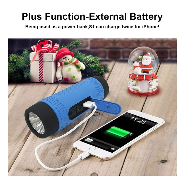 Alt view image 2 of 4 - S1 Bluetooth Speaker, Handlebar Speakers for Bike, Portable Speaker with LED Torch Light, Waterproof IPX5, LED Light, TF Card Play, for Indoor/Outdoor/Hiking/Camping/Travel (Blue)
