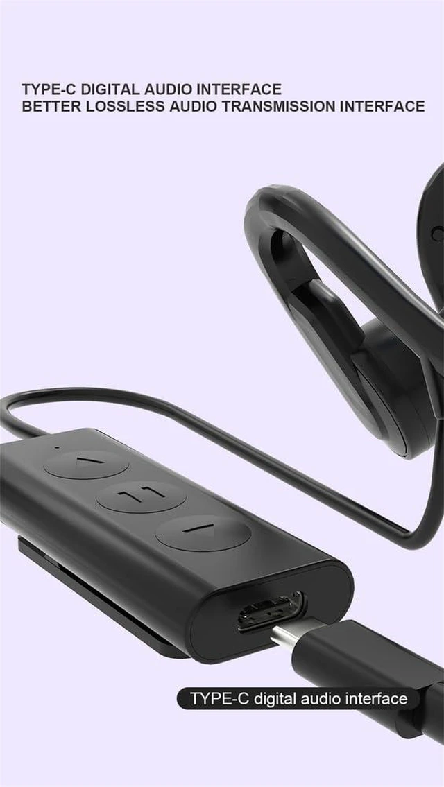 Alt view image 7 of 7 - Wired Bone Conduction Bluetooth Headphones with 3.5Mm/Typec Wires,Open-Ear Bluetooth 5.3 Headphones with Microphone, IPX4 Waterproof Earphones for Cycling Workout Hiking