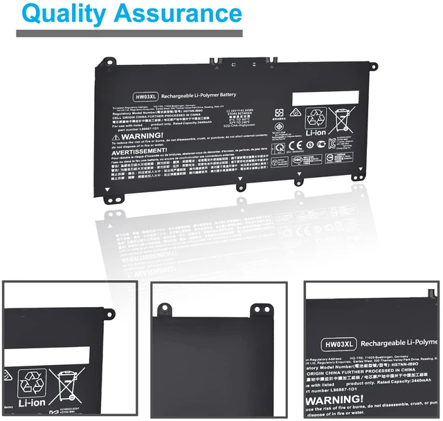 Alt view image 4 of 5 - HW03XL Battery for HP Pavilion 15-EG0000 15-eg1053cl 15-eg3053cl eg0073cl for 15-eg3097nr eg0050wm 15-eg0025nr eg1073cl eg0021nr eg1053cl eg1077nr eg0053cl HSTNN-IB90 IB9O LB8U OB2A L96887-1D1 421