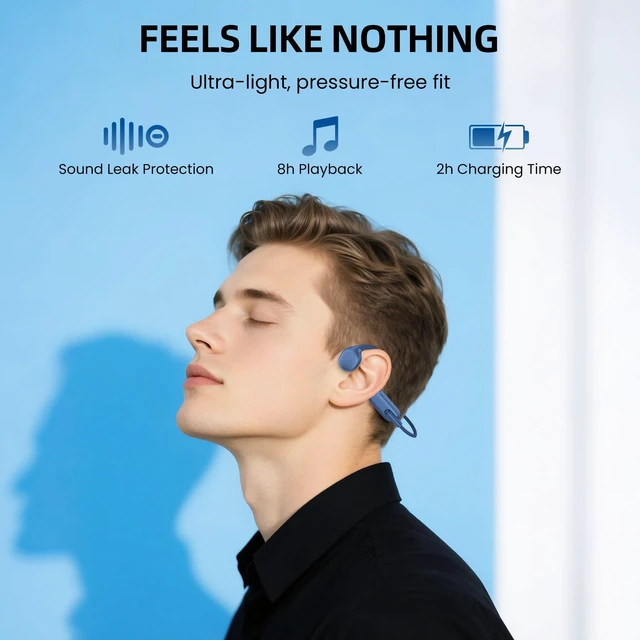 Alt view image 7 of 7 - Bone Conduction Headphones Waterproof Swimming Headset, Wireless Bluetooth 5.3 for Sport