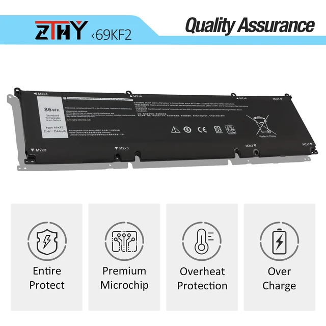 Alt view image 5 of 7 - 69KF2 Laptop Battery Replacement for Dell Precision 5550 5560 5570 G15 5530 G16 7620 7630 XPS 15 9500 9510 9520 Vostro 7510 Alienware M15 R3 R4 R5 R6 R7 M16 R1 M17 R3 R4 Series 11.4V 86Wh 6Cell