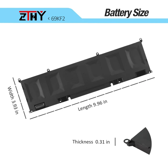 Alt view image 7 of 7 - 69KF2 Laptop Battery Replacement for Dell Precision 5550 5560 5570 G15 5530 G16 7620 7630 XPS 15 9500 9510 9520 Vostro 7510 Alienware M15 R3 R4 R5 R6 R7 M16 R1 M17 R3 R4 Series 11.4V 86Wh 6Cell