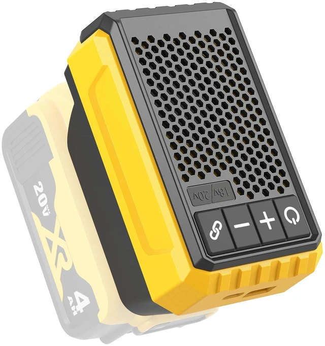 Main image of Portable Bluetooth Speaker Compatible with DEWALT 18V/20V Battery (Battery Not Included) 100FT Bluetooth 6.0 Range, TWS Stereo Pairing, USB-C PD 20W Fast Charging, USB Play