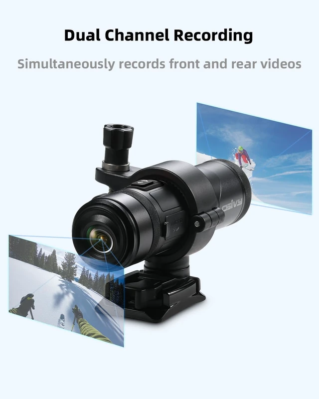 Alt view image 2 of 6 - 2K Dual Lens Motorcycle Helmet Camera with 2.4G Remote Control, Front and Rear Bike Camera with App Control, Cycling Dash Cam with 32GB TF Card and Loop Recording