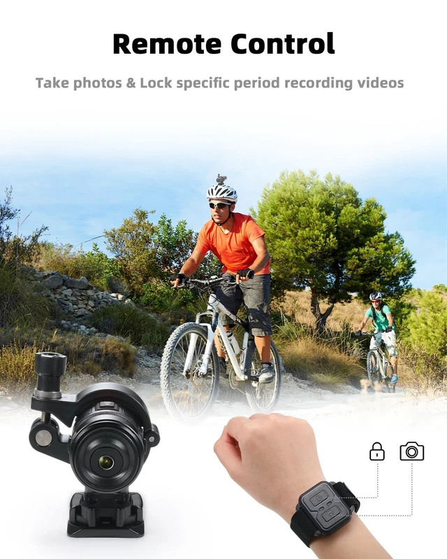 Alt view image 5 of 6 - 2K Dual Lens Motorcycle Helmet Camera with 2.4G Remote Control, Front and Rear Bike Camera with App Control, Cycling Dash Cam with 32GB TF Card and Loop Recording