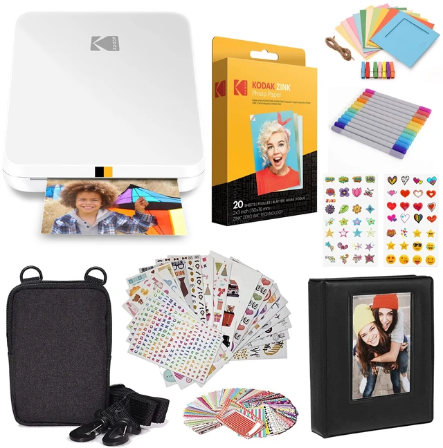 Main image of Step Slim Instant Mobile Photo Printer - Kit: 20 Pack Zink Paper, Case, Photo Album, Markers, Sticker Sets