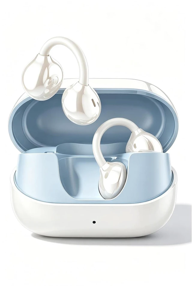 Main image of Clip-on Earbuds,Open Ear Earbuds Wireless Bluetooth 6.0, Lightweight Open Ear Headphones with C-Shaped Bridge,Slim Hook,50H Battery,Waterproof,for Glasses Wearers &Sports & Travel (White)