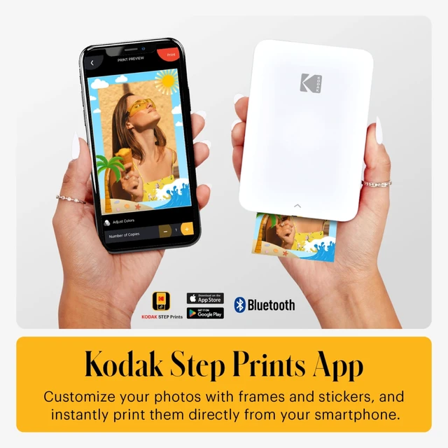 Alt view image 4 of 7 - Step Slim Instant Mobile Photo Printer - Kit: 20 Pack Zink Paper, Case, Photo Album, Markers, Sticker Sets