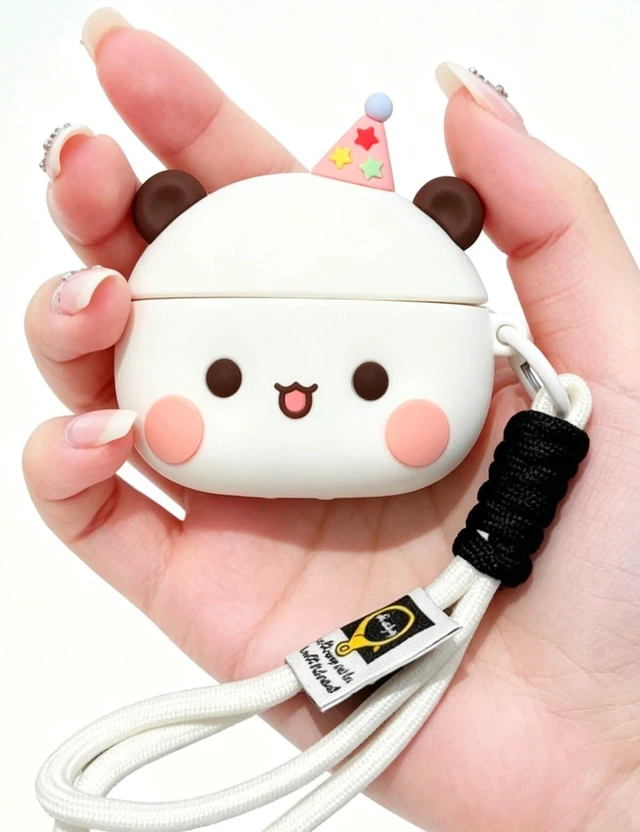 Main image of for AirPods Pro 2 Case Cute, 3D Kawaii White Bear Funny Design with Lanyard and Keychain Charm, Protective Shockproof Silicone Cover, for AirPods Pro 2nd Gen 2022 Women Girls Kids Gift