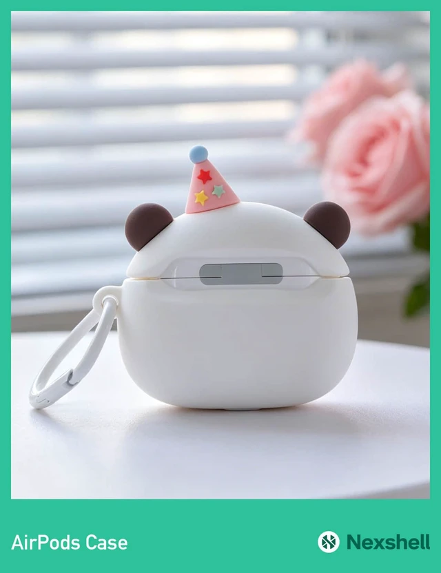 Alt view image 6 of 7 - for AirPods Pro 2 Case Cute, 3D Kawaii White Bear Funny Design with Lanyard and Keychain Charm, Protective Shockproof Silicone Cover, for AirPods Pro 2nd Gen 2022 Women Girls Kids Gift