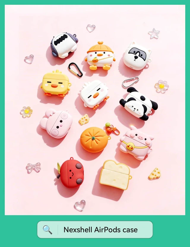 Alt view image 7 of 7 - Pink Plush Case for AirPods Pro/Pro2, Fluffy Kawaii Funny Cover With Cleaning Kit & Lanyard, Soft Fuzzy Protection, Cute Cartoon Design for Women, Girls, Teens & Kids