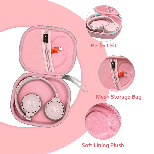 Alt view image 2 of 6 - Case for JBL Tune 530BT/520BT/510BT/680NC/670NC/660NC Etc Headphone, Pink Hard Carrying Travel Case for JBL Live 670NC/770N/780NC/Live 460NC/T450BT On-Ear Headphones