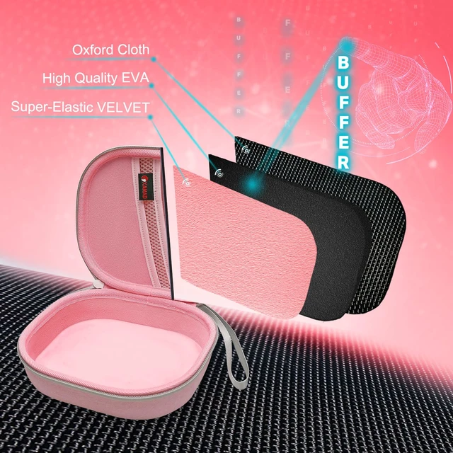 Alt view image 3 of 6 - Case for JBL Tune 530BT/520BT/510BT/680NC/670NC/660NC Etc Headphone, Pink Hard Carrying Travel Case for JBL Live 670NC/770N/780NC/Live 460NC/T450BT On-Ear Headphones