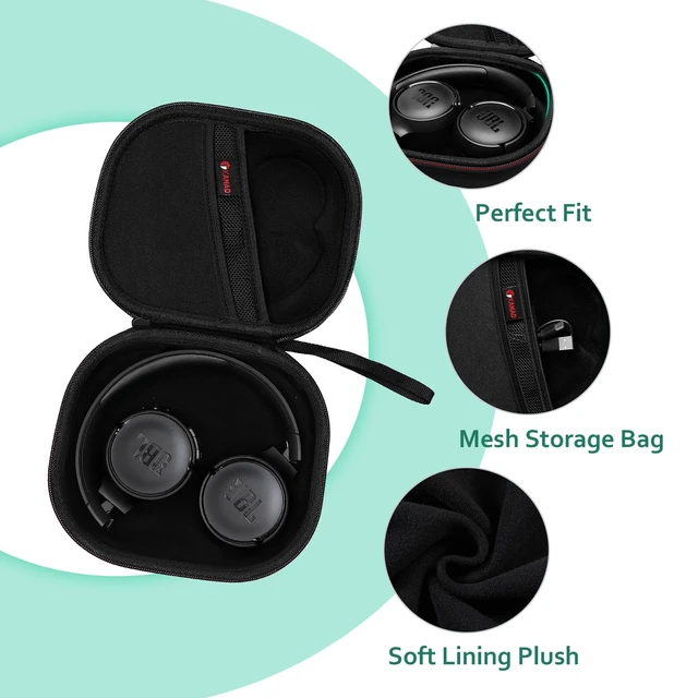 Alt view image 2 of 6 - Case for JBL Tune 530BT/520BT/510BT/680NC/670NC/660NC Etc Headphone,Black Hard Carrying Travel Case for JBL Live 670NC/770N/780NC/Live 460NC / T450BT On-Ear Headphones