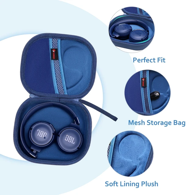 Alt view image 2 of 6 - Case for JBL Tune 530BT/520BT/510BT/680NC/670NC/660NC Etc Headphone, Blue Hard Carrying Travel Case for JBL Live 670NC/770N/780NC/Live 460NC/T450BT On-Ear Headphones