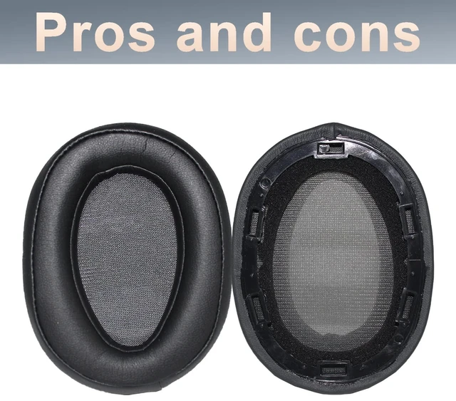 Alt view image 2 of 7 - WH-H900N Replacement Ear Pads Protein PU Leather Ear Cushion Compatible with Sony WH-H900N and MDR-100ABN Headphones (Black)
