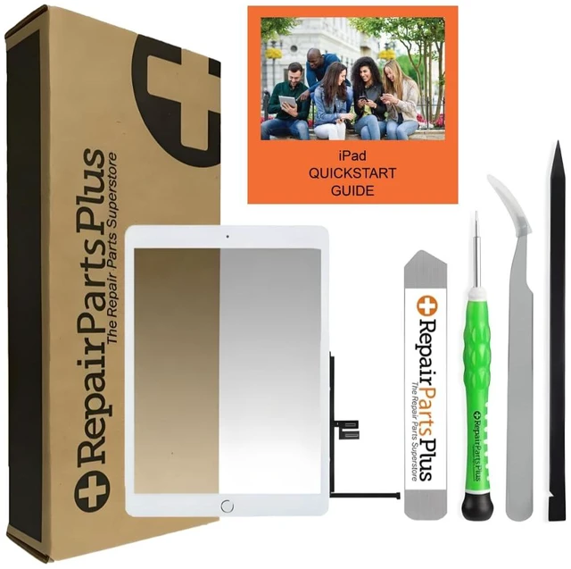 Main image of RepairPartsPlus Premium DIY Kit for iPad 7th 8th Generation Screen Replacement (10.2" 7 8 A2197 A2198 A2200 A2270 A2428 A2429 A2430) Glass Touch Digitizer + Button, Adhesive, Guide/Videos-White