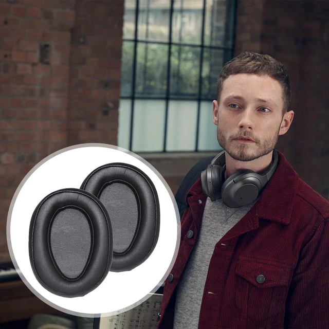 Alt view image 7 of 7 - WH-H900N Replacement Ear Pads Protein PU Leather Ear Cushion Compatible with Sony WH-H900N and MDR-100ABN Headphones (Black)