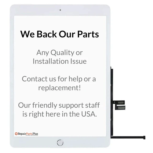 Alt view image 3 of 7 - RepairPartsPlus Premium DIY Kit for iPad 7th 8th Generation Screen Replacement (10.2" 7 8 A2197 A2198 A2200 A2270 A2428 A2429 A2430) Glass Touch Digitizer + Button, Adhesive, Guide/Videos-White
