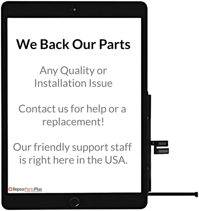 Alt view image 3 of 7 - RepairPartsPlus for iPad 7 7th Gen 8 8th Screen Replacement Glass Touch Digitizer Premium Kit (10.2", A2197 A2198 A2200 A2270 A2428 A2429 A2430) + Home Button, Adhesive, Quickstart Guide - Black