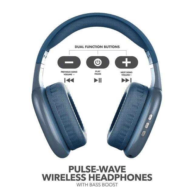 Alt view image 5 of 6 - Wave-56 Wireless Headphones, 40H Battery, Hi-Res Audio, Enhanced Bass, Noise Cancelling, Transparency Mode, Lightweight Over-Ear Bluetooth Headphones with Comfort Fit, Travel-Friendly (Navy)