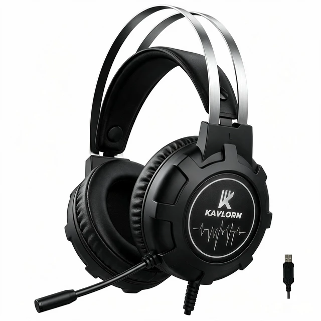 Main image of Wired Gaming Headset,Comfortable Gaming Headphone with Mic for PC 7.1 Surround Sound,Cool RGB lighting,Self-Adjusting Suspension Headband&Passive Noise Cancelling,50MM Drivers,USB-A
