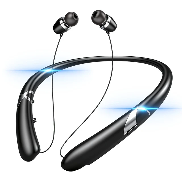 Main image of V5.3 Neckband Bluetooth Headphones,Retractable Headphones with IPX5 Sweatproof & Stereo Noise Cancelling for Clear Business Calls and Commuting,Running