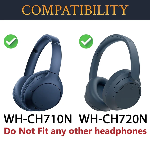 Alt view image 2 of 5 - Earpads for Sony WH-CH710N/CH720N - Navy Blue for WH-CH710N(WHCH710N)/WH-CH720N(WHCH720N) Wireless Headphones