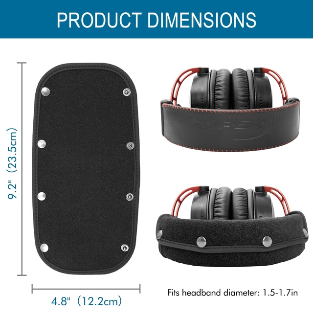 Alt view image 7 of 7 - Replacement Headphone Headband Cover for HyperX Cloud & Alpha,Cloud 1/2/3/Pro,Cloud X/Core,Flight,Stinger Gaming Headset,Headband Cushion Easy Installation No Tool Needed-Velvet Black