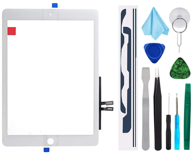 Main image of White Touch Screen Digitizer Repair Kit for iPad 9.7" 2018 iPad 6 6th Gen A1893 A1954 Front Glass Replacement (Without Home Button,not Include LCD) + Tools