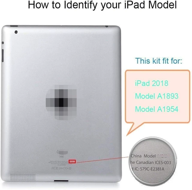 Alt view image 5 of 7 - White Touch Screen Digitizer Repair Kit for iPad 9.7" 2018 iPad 6 6th Gen A1893 A1954 Front Glass Replacement (Without Home Button,not Include LCD) + Tools