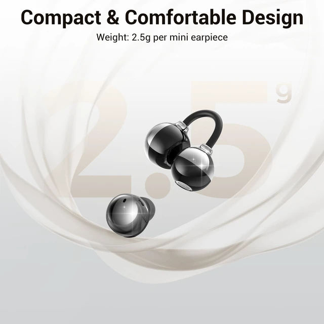 Alt view image 7 of 7 - 2-in-1 Wireless Earbuds Set, Open-Ear Clip & Mini Sleep Headphones, 36H Battery, Bass Sound, Ultra Comfortable, IPX5 Waterproof, Stylish for Work/Sport/Sleep
