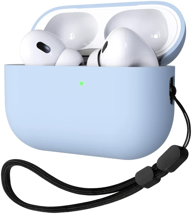 Main image of Liquid Silicone Case for AirPods Pro 2(USB-C/Lightning Cable), Triple Layer Hybrid Protective Hard Case Shockproof Cover Compatible with AirPods Pro 2nd Generation (Sky Blue)