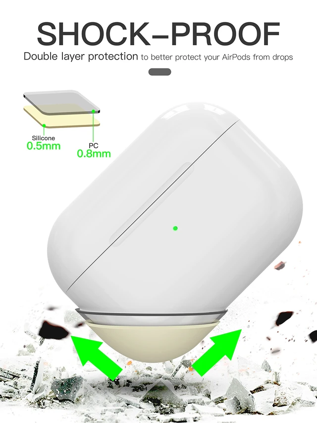 Alt view image 3 of 6 - Liquid Silicone Case for AirPods Pro 2(2023/2022), Triple Layer Hybrid Protective Hard Case Shockproof Cover Compatible with AirPods Pro 2nd Generation (Beige)