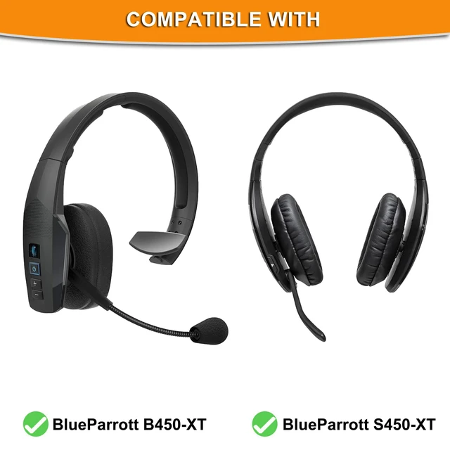 Alt view image 2 of 7 - Earpads for BlueParrott B450-XT B450XT S450-XT Headset B450-XT Mod Kit Ear Pads + Mic Foam for BlueParrott B450-XT B450XT S450-XT Headset,Softer Leather Noise Cancelling Foam