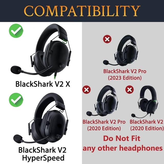 Alt view image 2 of 3 - Cooling-Gel Ear Pads Cushions Replacement, for Razer Blackshark V2 X/Blackshark V2 HyperSpeed Headset, Ear Pads Cushions with High-Density Noise Isolation Foam - Black Gold