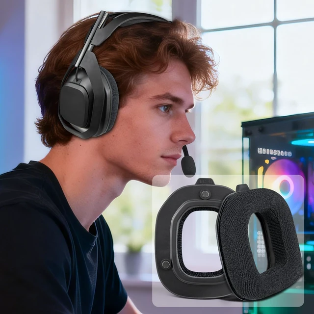 Alt view image 4 of 5 - Earpads for Astro A50X/A50 Gen4/A50 Gen5 - Black Not Fit A50 Gen 1/2/3 Headphones