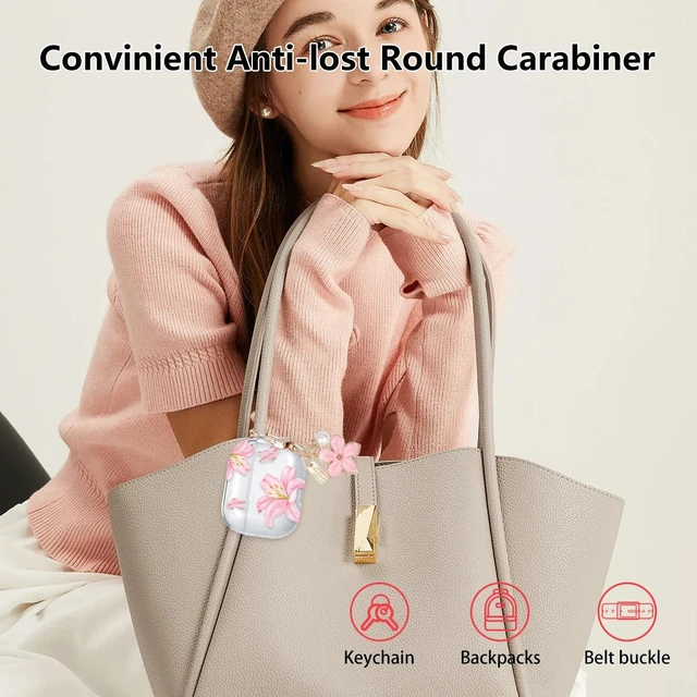 Alt view image 6 of 7 - for Airpods Pro/Airpods Pro 2 Case Clear,Cute Lily Flower Floral Soft TPU for Airpods Pro/Airpods Pro 2nd Generation Case Cover with Girly Flower Pearl Keychain&Cleaning Pen Women