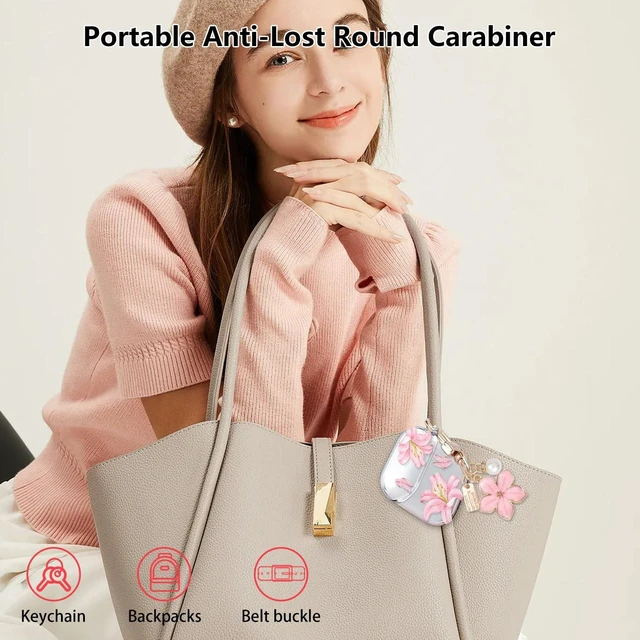 Alt view image 7 of 7 - for Airpods 2/1 Case Clear,Cute Lily Flower Floral Case Soft TPU for Airpods 1/2 Case Cover with Girly Flower Pearl Keychain&Cleaning Pen for Airpods 2 Cover Women Girl