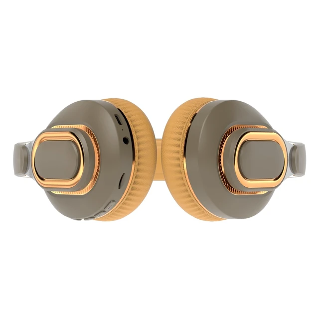 Alt view image 6 of 7 - H7 Foldable Bluetooth Wireless Over Ear Headphones, Brown-Green 30H Playtime,1.5m Audio Cable, HiFi Stereo Lightweight Headset,With Mic,For Travel/Gift/PC/Office/Cellphone