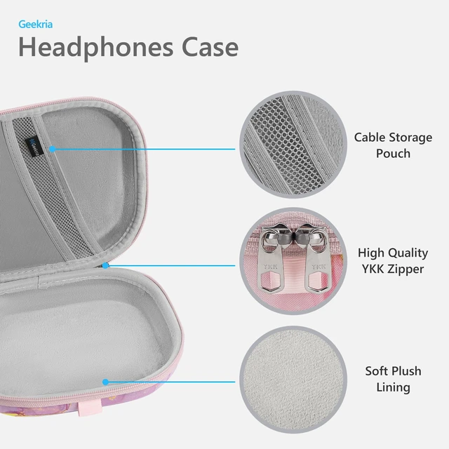 Alt view image 2 of 6 - NOVA On-Ear Headphones Case Compatible with JBL Tune 510BT/500BT/670NC, Live 400BT, Replacement Hard Shell Travel Carrying Bag with Cable Storage (Pink Marble)