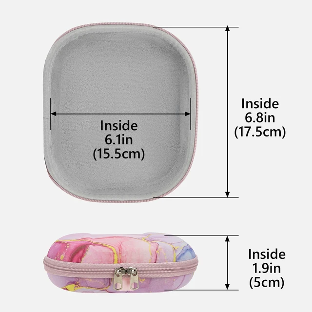 Alt view image 5 of 6 - NOVA On-Ear Headphones Case Compatible with JBL Tune 510BT/500BT/670NC, Live 400BT, Replacement Hard Shell Travel Carrying Bag with Cable Storage (Pink Marble)